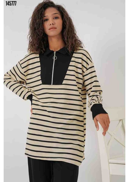 Fermuarlı Tesettür Tunik, Kırmızı Gül Figürlü Kolye Hediye modelleri