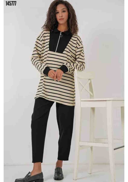 Fermuarlı Tesettür Tunik, Kırmızı Gül Figürlü Kolye Hediye fırsatları