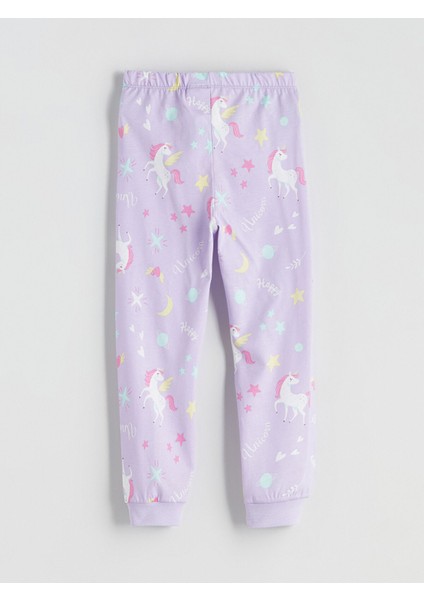Yeni Sezon Beli Lastikli Baskılı Kız Çocuk Pijama Alt modelleri