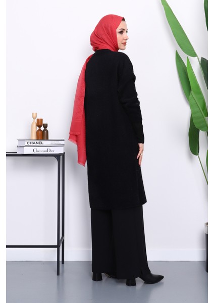 Siyah Düğmeli Angora Yumoş Triko Hırka fırsatları