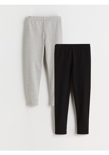 Yeni Sezon Süper Skinny Fit Kız Çocuk Tayt 2'li