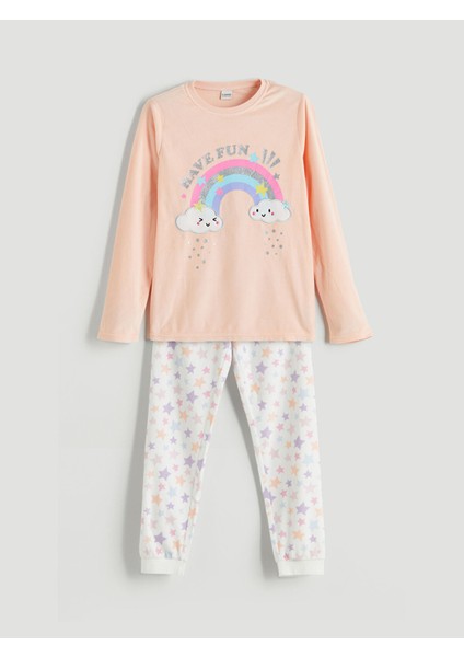 Yeni Sezon Bisiklet Yaka Kız Çocuk Pijama Takımı