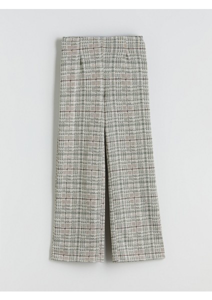 Yeni Sezon Beli Lastikli Ekose Kız Çocuk Pantolon