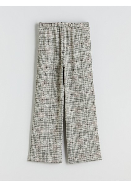 Yeni Sezon Beli Lastikli Ekose Kız Çocuk Pantolon modelleri