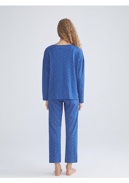 Yeni Sezon Bisiklet Yaka Puantiyeli Kadın Pijama Takımı indirimleri