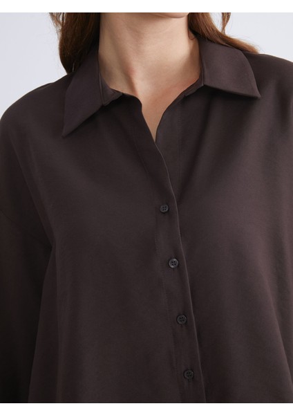 Yeni Sezon Oversize Modal Karışımlı Kadın Gömlek modelleri