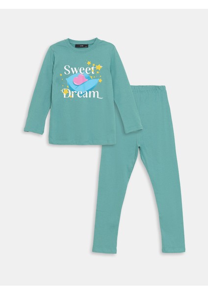Yeni Sezon Bisiklet Yaka Kız Çocuk Pijama Takım