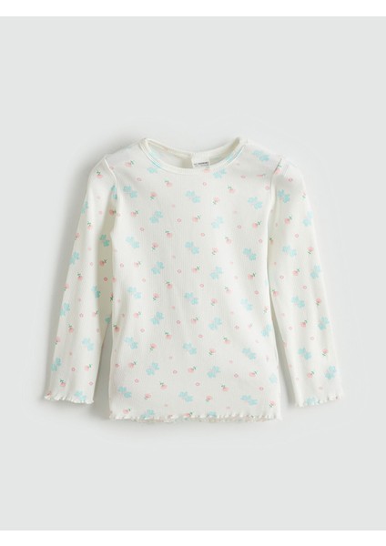 Yeni Sezon Bisiklet Yaka Çiçekli Kız Çocuk Pijama Takımı indirimleri