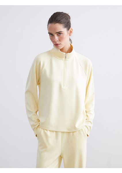 Yeni Sezon Dik Yaka Oversize Kadın Sweatshirt