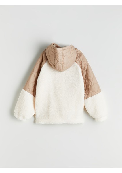 Yeni Sezon Kapüşonlu Kız Çocuk Pelüş Mont modelleri