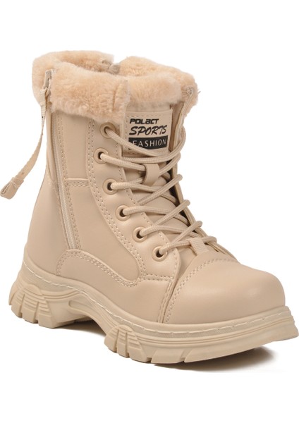 Bej Içi Kürklü Fermuarlı Kaymaz Taban Kız Çocuk Bot 24072 F modelleri