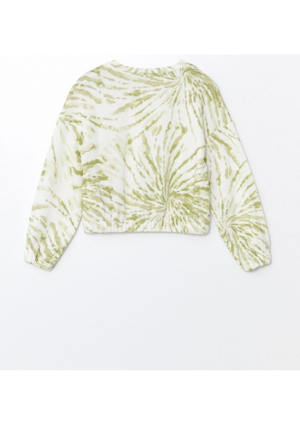 Yeni Sezon Bisiklet Yaka Batik Desenli Uzun Kollu Kız Çocuk Sweatshirt fiyatları