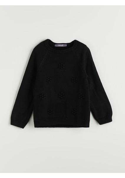 Yeni Sezon Bisiklet Yaka Kız Çocuk Triko Kazak