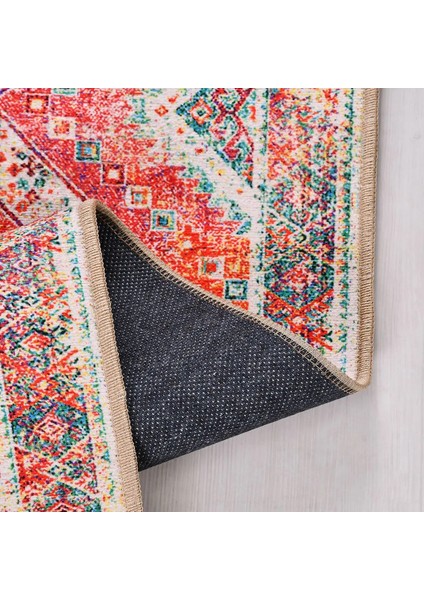 Diavolo Klasik Göbekli Multi Polyester ve Pamuklu Kaydırmaz Tabanlı Dijital Baskı Halı modelleri