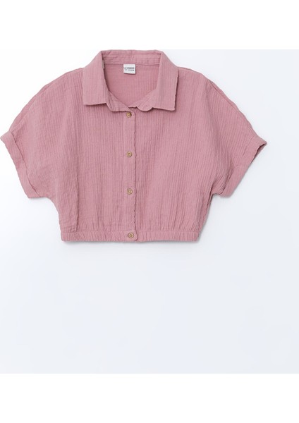 Yeni Sezon Kısa Kollu Müslin Kız Çocuk Gömlek
