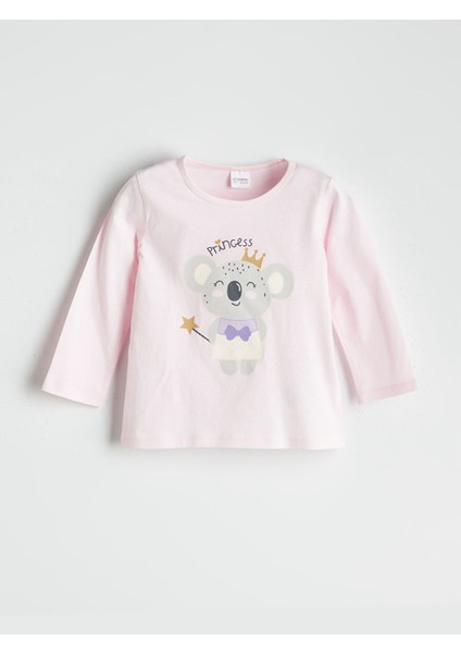 Yeni Sezon Bisiklet Yaka Baskılı Uzun Kollu Kız Çocuk Pijama Takımı fiyatları