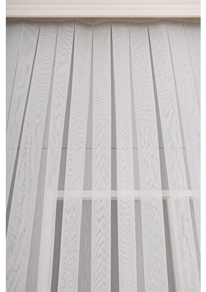 Zarif Kırışmaz Tül Perde 400 x 210 cm Kırık Beyaz Sık Pile Salon Kullanımı İçin