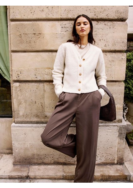 Yeni Sezon V Yaka Kadın Triko Hırka