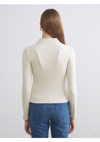 Yeni Sezon Polo Yaka Modal Karışımlı Kadın Tişört fırsatları