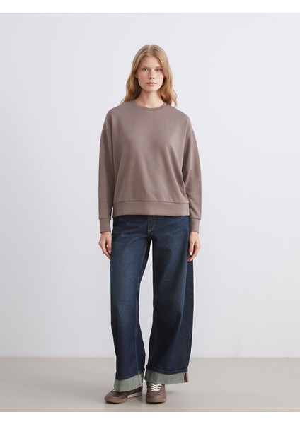 Yeni Sezon Bisiklet Yaka Oversize Kadın Sweatshirt fiyatları