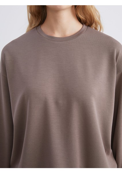 Yeni Sezon Bisiklet Yaka Oversize Kadın Sweatshirt modelleri