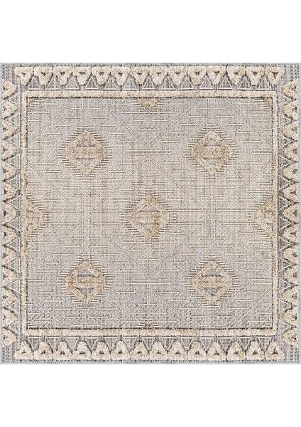 Brera Çerçeveli Bej Polyester ve Pamuklu Yıkanabilir Kaydırmaz Taban Dijital Baskı Halı indirimleri