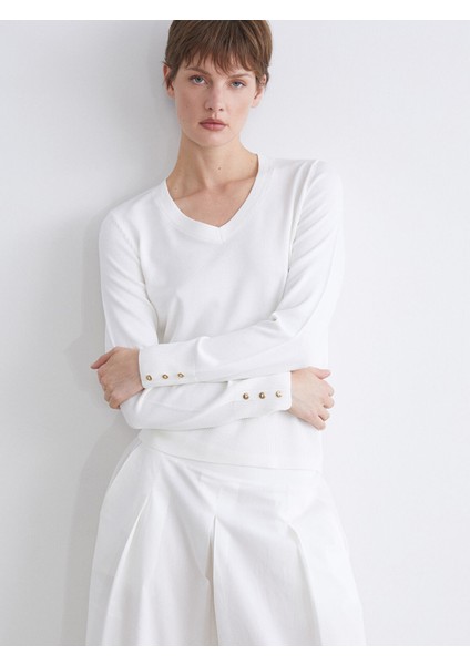 Yeni Sezon V Yaka Kadın Triko Kazak