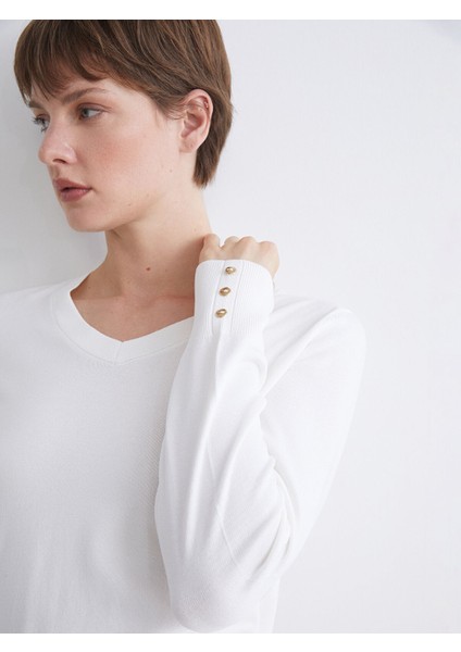 Yeni Sezon V Yaka Kadın Triko Kazak modelleri