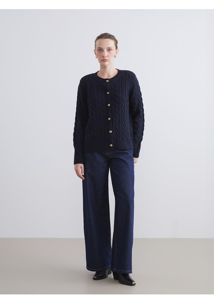 Yeni Sezon Bisiklet Yaka Kendinden Desenli Kadın Triko Hırka fiyatları