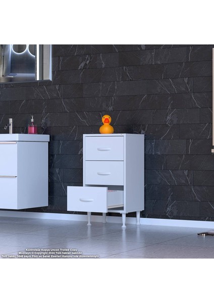 Magno 3'lü Çekmece Banyo Dolabı 50 cm Çok Amaçlı Çekmecelerle Daha Düzenli 50x75x32,5 cm modelleri