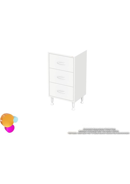 Magno 3'lü Çekmece Banyo Dolabı 50 cm Çok Amaçlı Çekmecelerle Daha Düzenli 50x75x32,5 cm