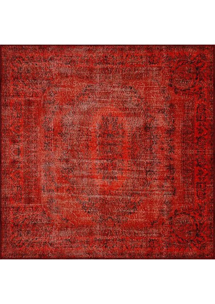 Sants Göbekli Kırmızı Polyester ve Pamuklu Yıkanabilir Kaydırmaz Taban Dijital Baskı Halı indirimleri