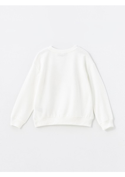 Yeni Sezon Bisiklet Yaka Baskılı Kız Çocuk Sweatshirt modelleri