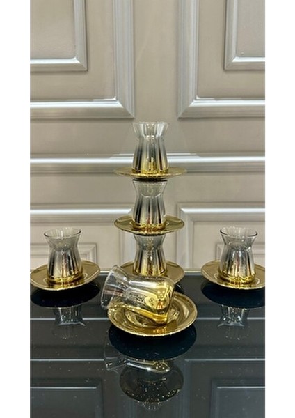 6 Kişilik 12 Parça Titanyum Model Cam Çay Seti indirimleri