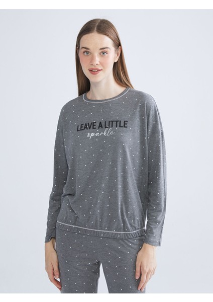 Yeni Sezon Bisiklet Yaka Baskılı Kadın Pijama Takımı fiyatları