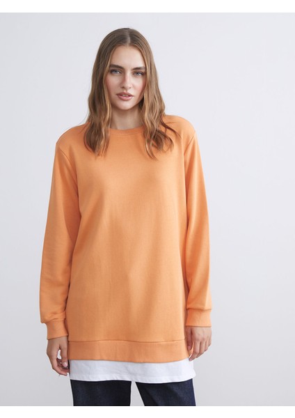 Yeni Sezon Bisiklet Yaka Kadın Sweatshirt Tunik