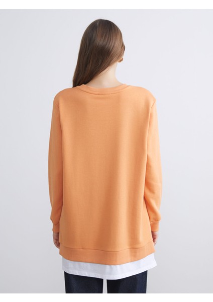 Yeni Sezon Bisiklet Yaka Kadın Sweatshirt Tunik fırsatları
