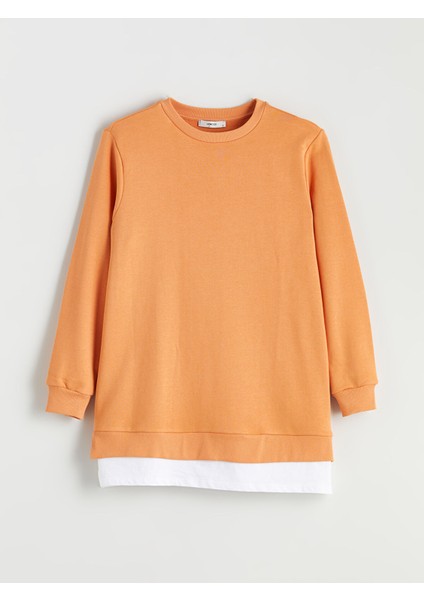 Yeni Sezon Bisiklet Yaka Kadın Sweatshirt Tunik indirimleri