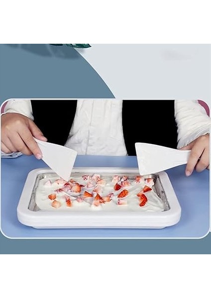 Sgerste Dondurma Makinesi Anında Dondurma Rulo Tava, 2 Spatula Ile, Kendin Yap Dondurma Rulo Tabağı, Çocuklar Için, Aile Dondurulmuş Yoğurt Makinesi Milkshake Tavası modelleri