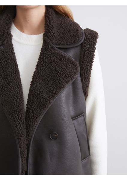 Yeni Sezon Biker Yaka Kadın Süet Yelek modelleri