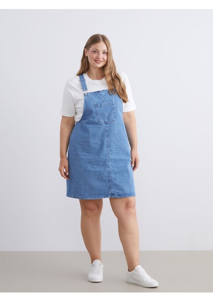 Yeni Sezon Kare Yaka Jean Salopet Elbise fiyatları