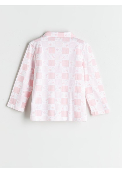 Yeni Sezon Gömlek Yaka Baskılı Kız Çocuk Pijama Takımı modelleri