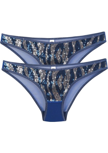 Kadın Lacivert Payet Detaylı 2'li Slip