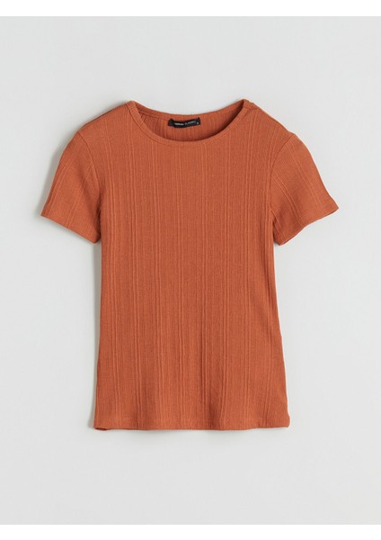 Yeni Sezon Bisiklet Yaka Dokulu Kadın Tişört indirimleri