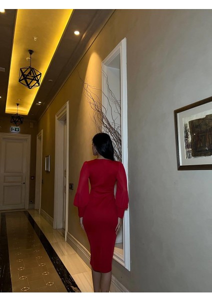 Skuba Kumaş Elbise Kirmizi 583193 fiyatları