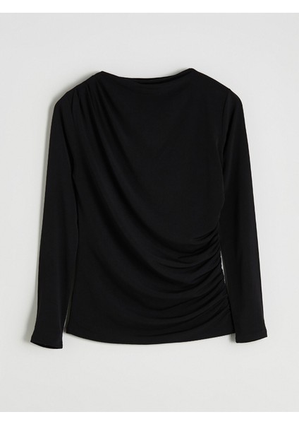 Yeni Sezon Bisiklet Yaka Büzgülü Kadın Body