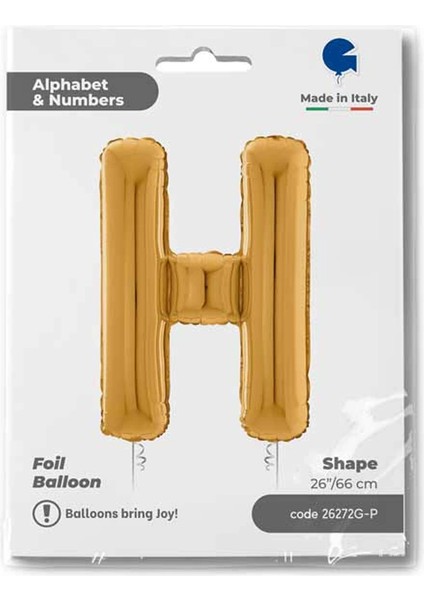 H Harf Supertrend Altın Folyo Balon 26"