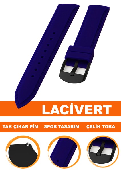 18MM-20MM-22MM-24MM Fossil-Welder-Casio-Seiko-Omega-Armani Saat Uyumlu Silikon Saat Kordonu Kayışı S01A18-06