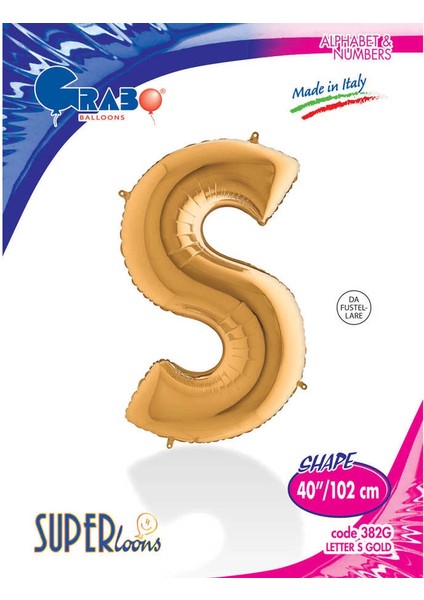 S Harf Supertrend Altın Folyo Balon 40"