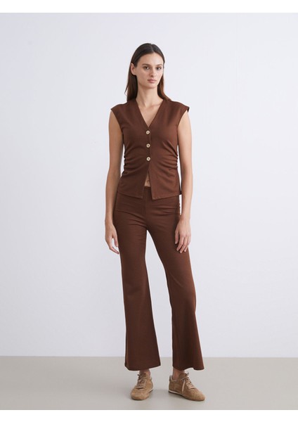 Yeni Sezon V Yaka Büzgülü Kadın Klasik Yelek fiyatları